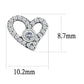 DA075 - High polished (no plating) Stainless Steel Earrings with AAA Grade CZ  in Clear-1