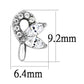 DA087 - High polished (no plating) Stainless Steel Earrings with AAA Grade CZ  in Clear-1