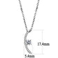 DA092 - High polished (no plating) Stainless Steel Chain Pendant with AAA Grade CZ  in Clear-1