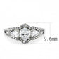 DA103 - High polished (no plating) Stainless Steel Ring with AAA Grade CZ  in Clear-1
