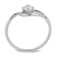 DA105 - High polished (no plating) Stainless Steel Ring with AAA Grade CZ  in Clear-2