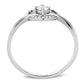 DA106 - High polished (no plating) Stainless Steel Ring with AAA Grade CZ  in Clear-2