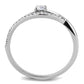 DA108 - High polished (no plating) Stainless Steel Ring with AAA Grade CZ  in Clear-2