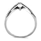 DA109 - High polished (no plating) Stainless Steel Ring with AAA Grade CZ  in Clear-2