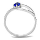DA121 - High polished (no plating) Stainless Steel Ring with AAA Grade CZ  in London Blue-2