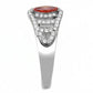 DA123 - High polished (no plating) Stainless Steel Ring with AAA Grade CZ  in Orange-3