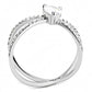 DA135 - High polished (no plating) Stainless Steel Ring with AAA Grade CZ  in Clear-2