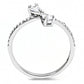 DA139 - High polished (no plating) Stainless Steel Ring with AAA Grade CZ  in Clear-2