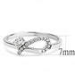 DA143 - High polished (no plating) Stainless Steel Ring with AAA Grade CZ  in Clear-1