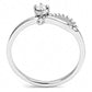 DA143 - High polished (no plating) Stainless Steel Ring with AAA Grade CZ  in Clear-2