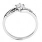 DA144 - High polished (no plating) Stainless Steel Ring with AAA Grade CZ  in Clear-2