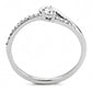 DA148 - High polished (no plating) Stainless Steel Ring with AAA Grade CZ  in Clear-2
