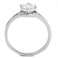 DA150 - High polished (no plating) Stainless Steel Ring with AAA Grade CZ  in Clear-2