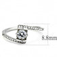 DA151 - High polished (no plating) Stainless Steel Ring with AAA Grade CZ  in Clear-1