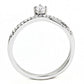 DA153 - High polished (no plating) Stainless Steel Ring with AAA Grade CZ  in Clear-2