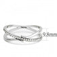 DA155 - High polished (no plating) Stainless Steel Ring with AAA Grade CZ  in Clear-1