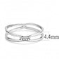 DA160 - High polished (no plating) Stainless Steel Ring with AAA Grade CZ  in Clear-1