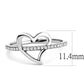 DA164 - High polished (no plating) Stainless Steel Ring with AAA Grade CZ  in Clear-1