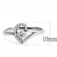 DA165 - High polished (no plating) Stainless Steel Ring with AAA Grade CZ  in Clear-1