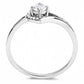DA165 - High polished (no plating) Stainless Steel Ring with AAA Grade CZ  in Clear-2