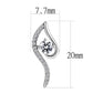 DA177 - High polished (no plating) Stainless Steel Earrings with AAA Grade CZ  in Clear-1