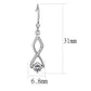 DA181 - High polished (no plating) Stainless Steel Earrings with AAA Grade CZ  in Clear-1