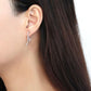 DA183 - High polished (no plating) Stainless Steel Earrings with AAA Grade CZ  in Clear-2