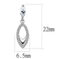 DA189 - High polished (no plating) Stainless Steel Earrings with AAA Grade CZ  in Clear-1