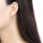 DA189 - High polished (no plating) Stainless Steel Earrings with AAA Grade CZ  in Clear-2