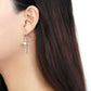 DA192 - High polished (no plating) Stainless Steel Earrings with Synthetic Pearl in White-2