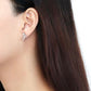 DA195 - High polished (no plating) Stainless Steel Earrings with AAA Grade CZ  in Clear-2