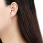 DA203 - High polished (no plating) Stainless Steel Earrings with AAA Grade CZ  in Clear-2