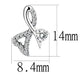 DA204 - High polished (no plating) Stainless Steel Earrings with AAA Grade CZ  in Clear-1