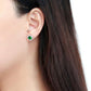 DA211 - High polished (no plating) Stainless Steel Earrings with Synthetic Synthetic Glass in Emerald-2