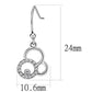 DA215 - High polished (no plating) Stainless Steel Earrings with AAA Grade CZ  in Clear-1