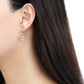 DA215 - High polished (no plating) Stainless Steel Earrings with AAA Grade CZ  in Clear-2