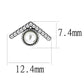 DA216 - High polished (no plating) Stainless Steel Earrings with Synthetic Pearl in White-1