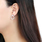 DA217 - High polished (no plating) Stainless Steel Earrings with AAA Grade CZ  in Clear-2