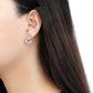 DA219 - High polished (no plating) Stainless Steel Earrings with AAA Grade CZ  in Clear-2