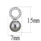 DA221 - High polished (no plating) Stainless Steel Earrings with Synthetic Pearl in Gray-1