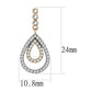 DA227 - Two-Tone IP Rose Gold Stainless Steel Earrings with AAA Grade CZ  in Clear-1
