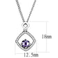 DA229 - High polished (no plating) Stainless Steel Chain Pendant with AAA Grade CZ  in Amethyst-1