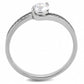 DA233 - High polished (no plating) Stainless Steel Ring with AAA Grade CZ  in Clear-2