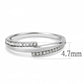 DA234 - High polished (no plating) Stainless Steel Ring with AAA Grade CZ  in Clear-1