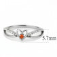 DA235 - High polished (no plating) Stainless Steel Ring with AAA Grade CZ  in Orange-1