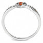 DA235 - High polished (no plating) Stainless Steel Ring with AAA Grade CZ  in Orange-2