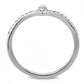 DA237 - High polished (no plating) Stainless Steel Ring with AAA Grade CZ  in Clear-2