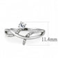 DA240 - High polished (no plating) Stainless Steel Ring with AAA Grade CZ  in Clear-1