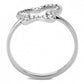 DA241 - High polished (no plating) Stainless Steel Ring with AAA Grade CZ  in Clear-2