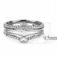 DA242 - High polished (no plating) Stainless Steel Ring with AAA Grade CZ  in Clear-1